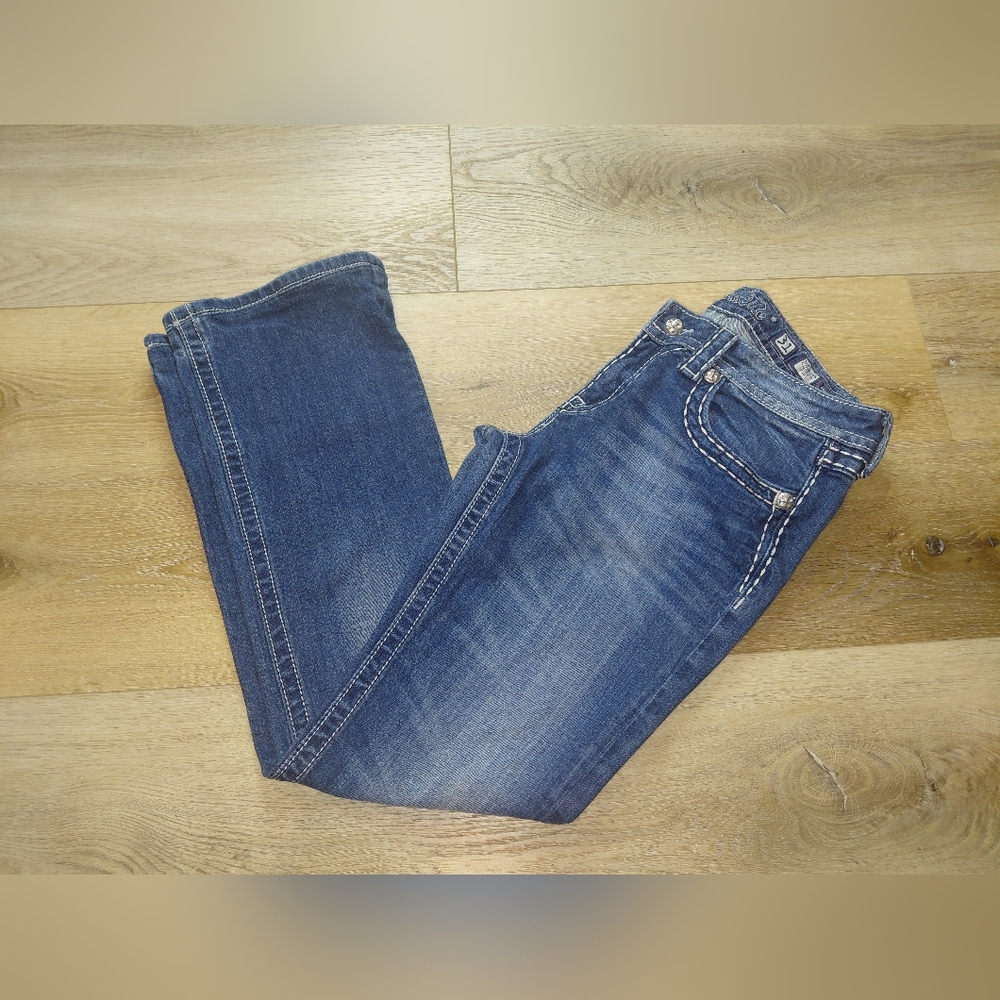 Miss Me Boot Cut Jeans in Dark Blue Wash Sz 31